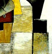 detail of portrait of the composer matiushin,, Kazimir Malevich